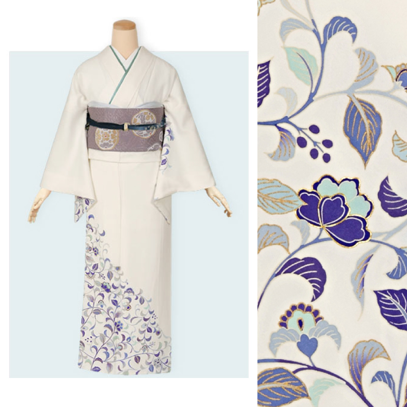 h903 白 唐花文様