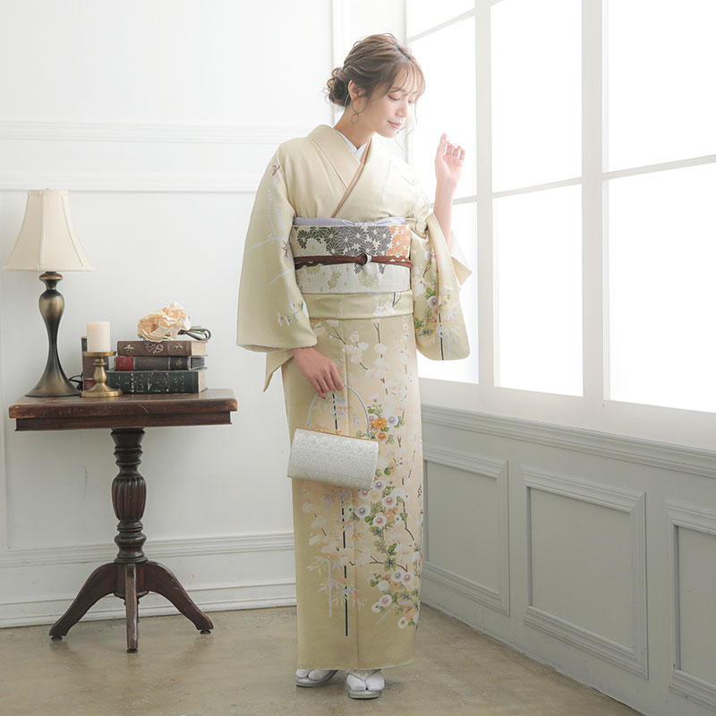 h1254　ベージュ　四君子