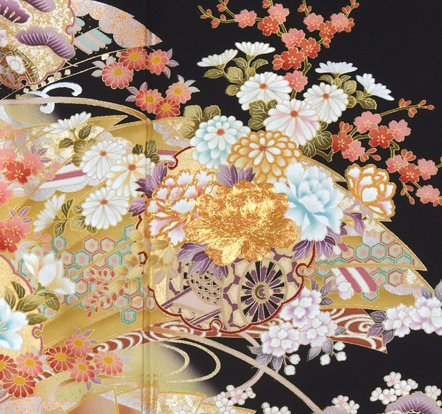 t279　桧扇に花車